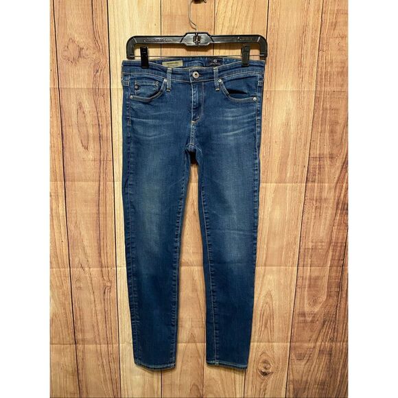 Adriano Goldschmied 26R AG The Stevie Ankle Slim straight denim blue jeans - Picture 1 of 8